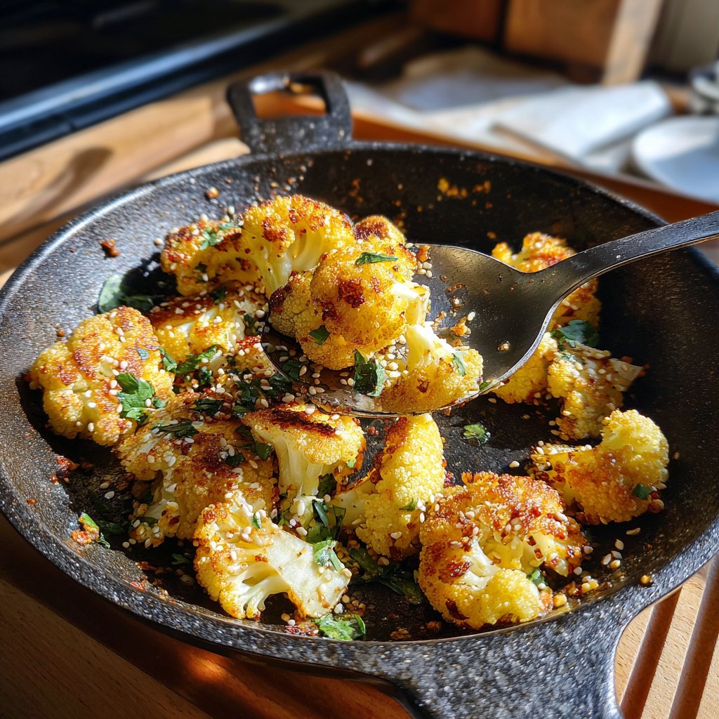 Blumenkohlpfanne mit Sesam
