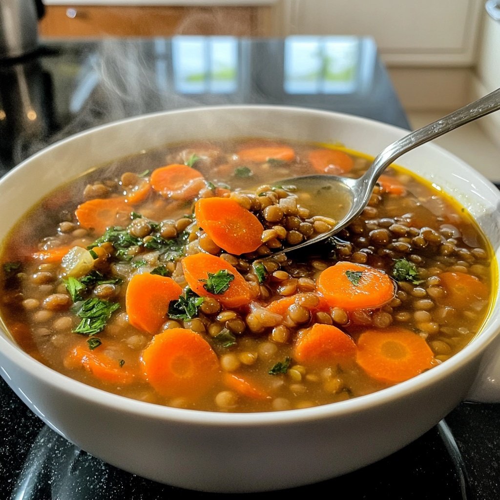 Linsensuppe mit Karotten