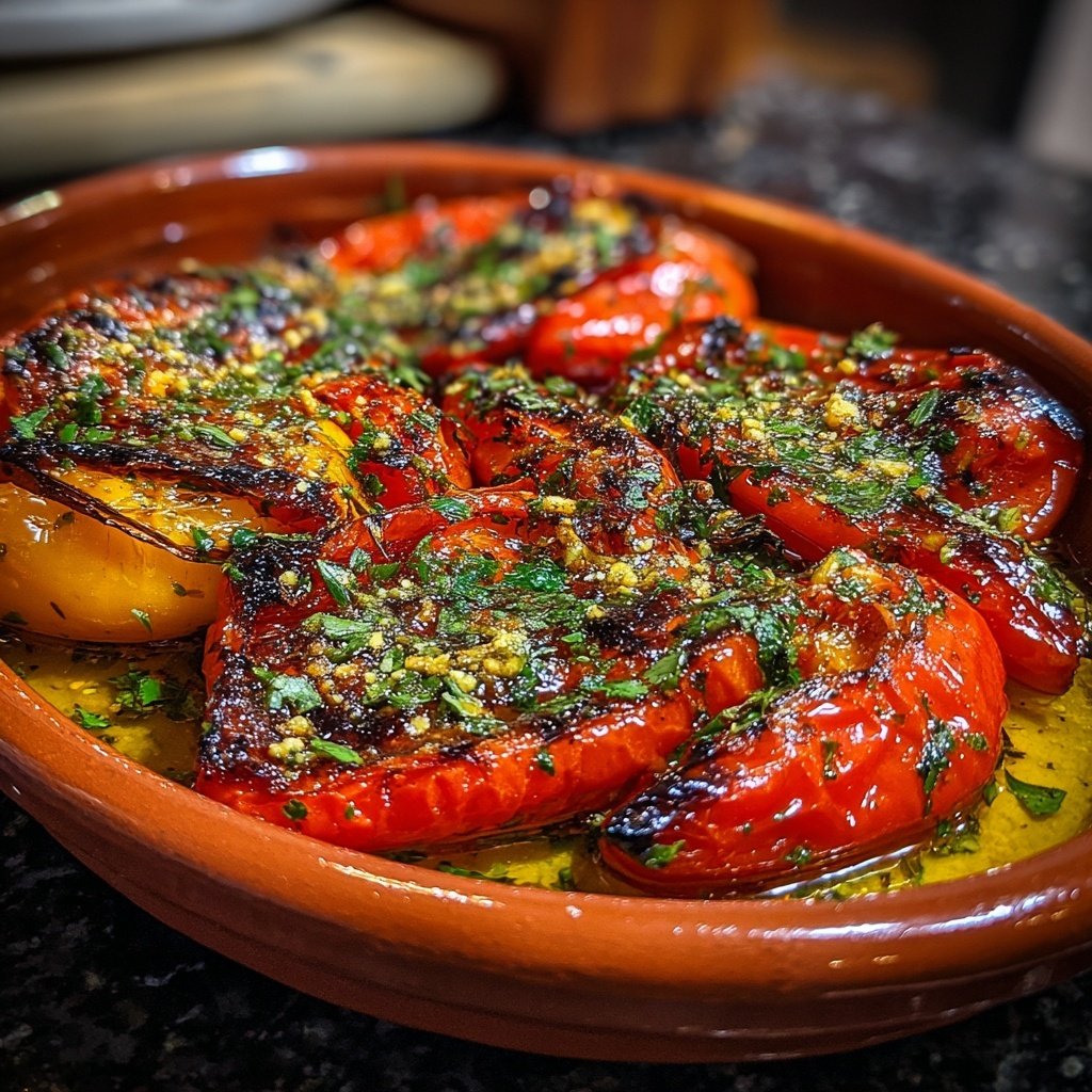 Gegrillte Paprika Mit Knoblauch