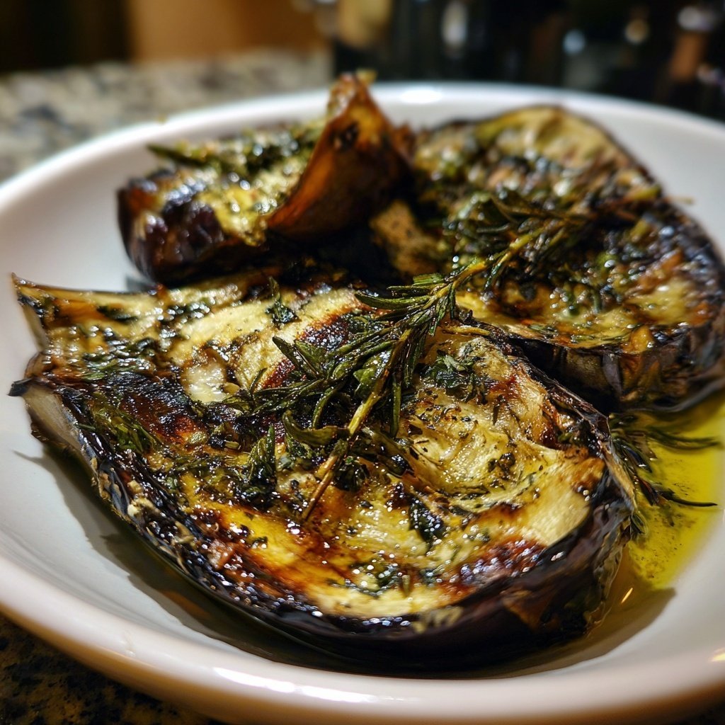 Auberginen mediterran mit Kräuteröl