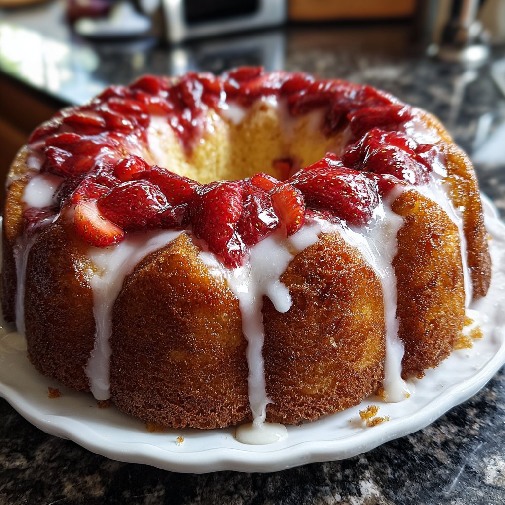 Vanillekuchen mit Erdbeerfüllung