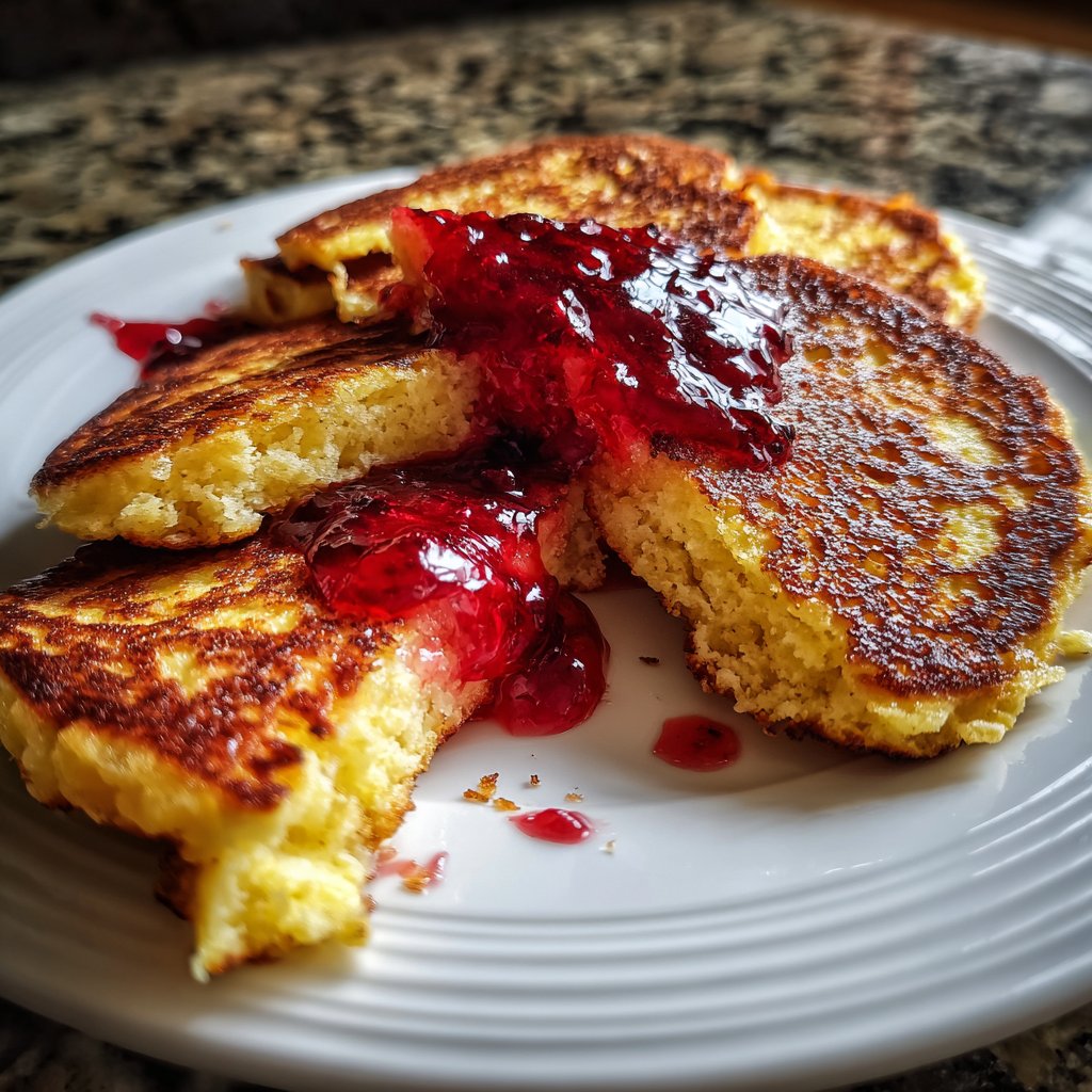 Pfannkuchen mit Marmelade