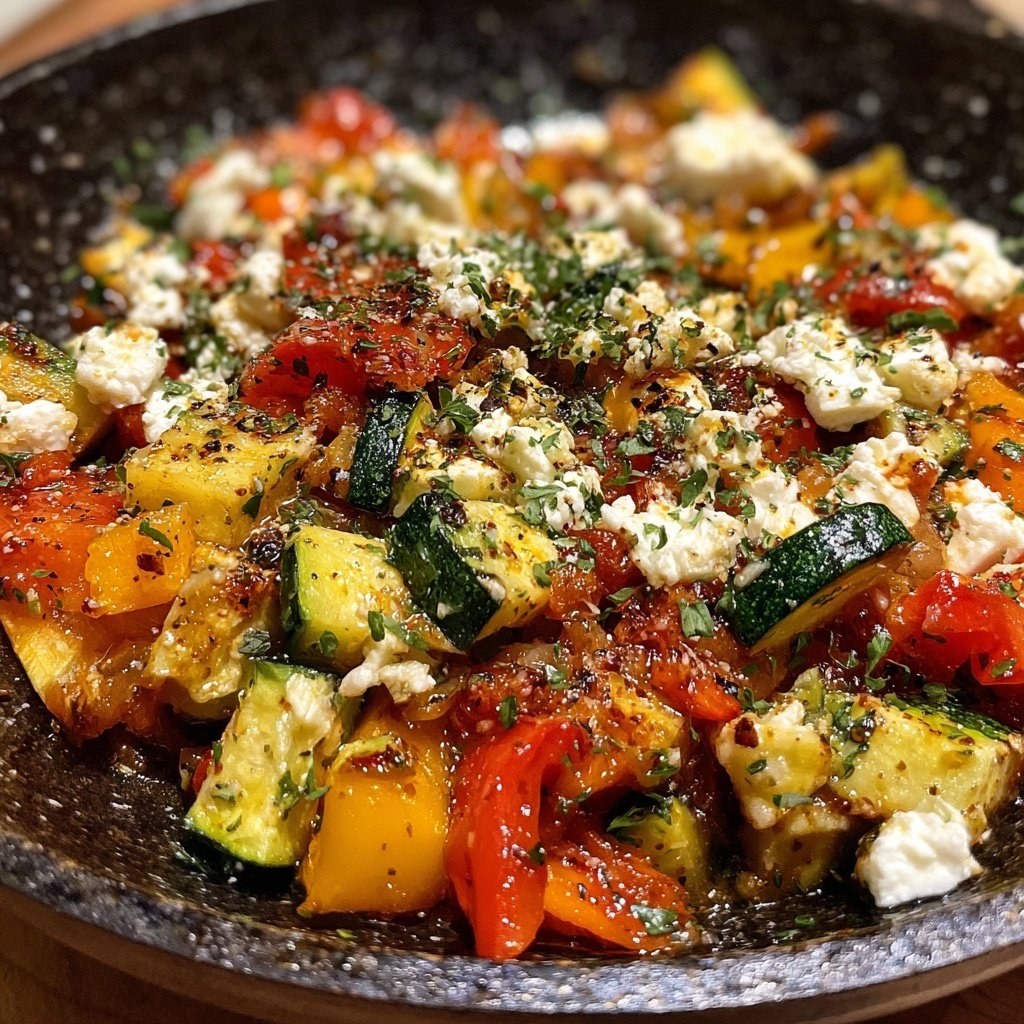 Gesund & Leicht Mediterrane Gemüsepfanne mit Feta