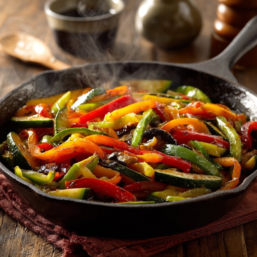 Kalorienarme Gemüsepfanne Vegan