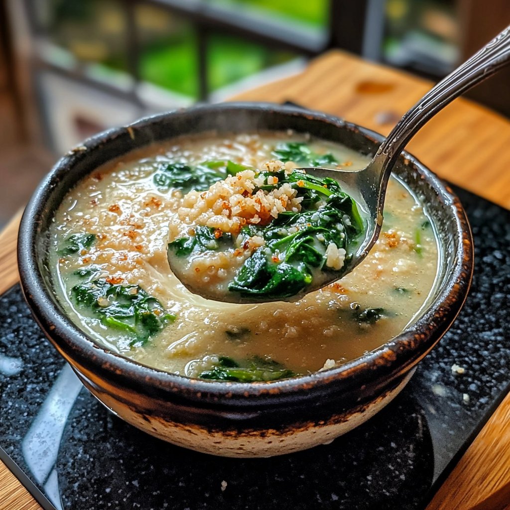 Linsensuppe mit Spinat