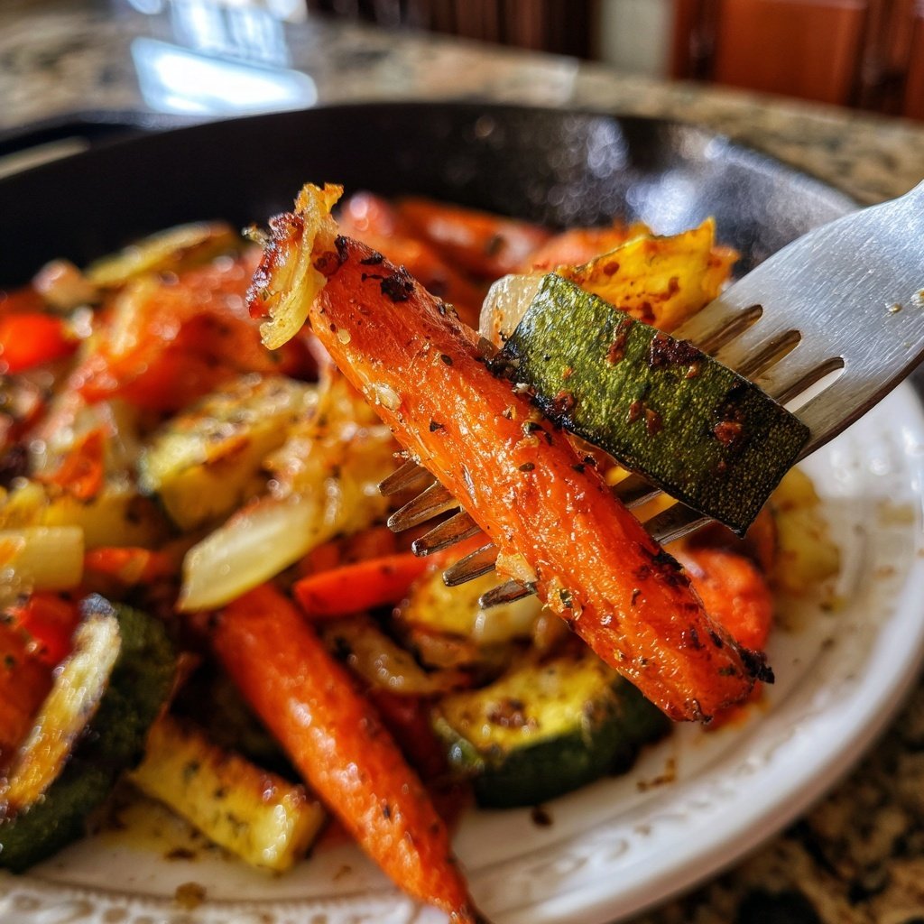 Mittagessen leicht mit Ofengemüse