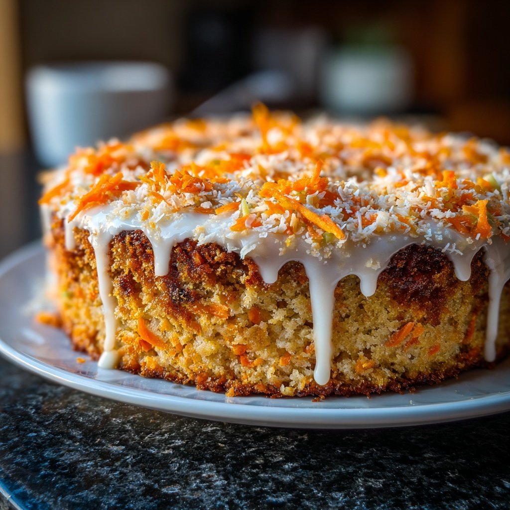 Karottenkuchen Mit Kokosraspeln