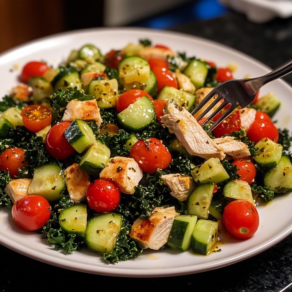 Gesunder Grüner Salat mit Hühnchen